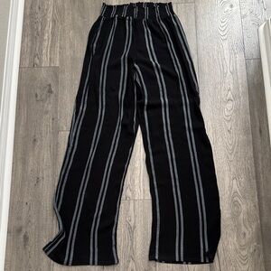 Sky and Sparrow Charcoal and Light Gray Striped Pants